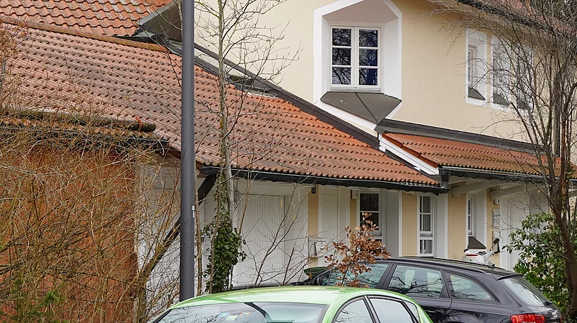 Umgerüstete LED-Straßenlampe in der Falkenstraße
