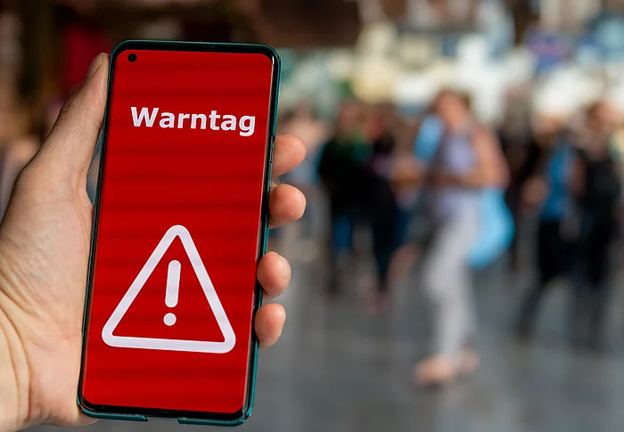 Warntag - Anzeige auf dem Handy