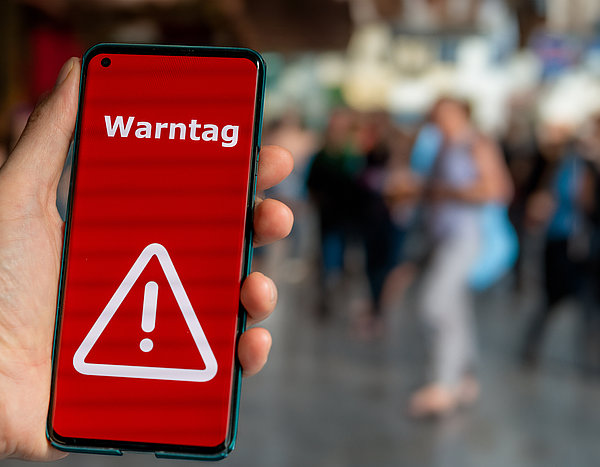 Warntag - Anzeige auf dem Handy