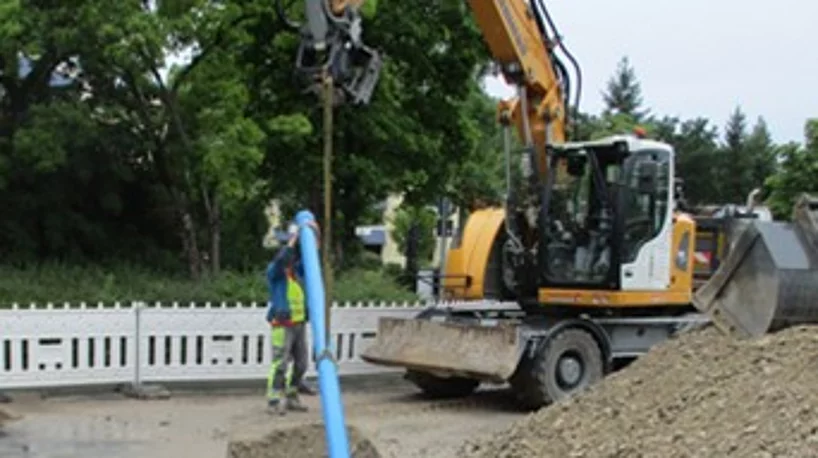 Hier wird eine neue Wasserleitung verlegt. 
