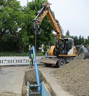 Hier wird eine neue Wasserleitung verlegt. 