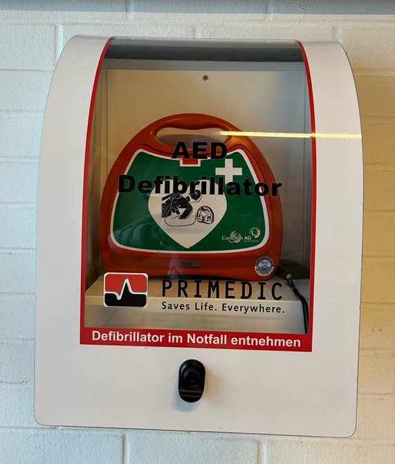 Defibrillator im Wolf-Ferrari-Haus