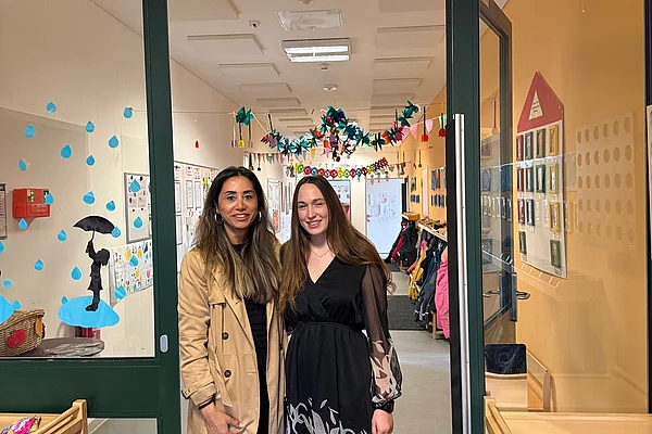 Kindergarten Pfiffikus: Leiterin Hoda Farshad (l.) mit Kollegin Jennifer Stöhr