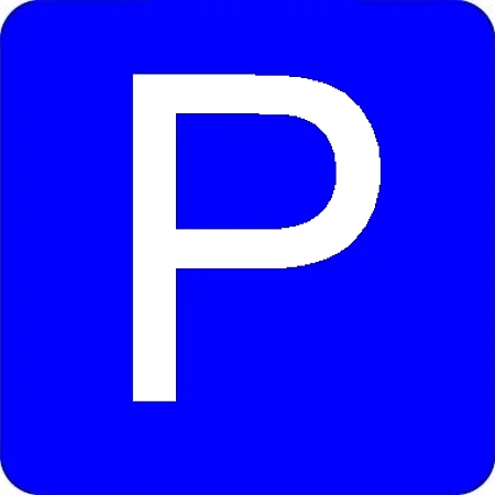 Piktogramm Parkplatz - blaues Schild, weißes P